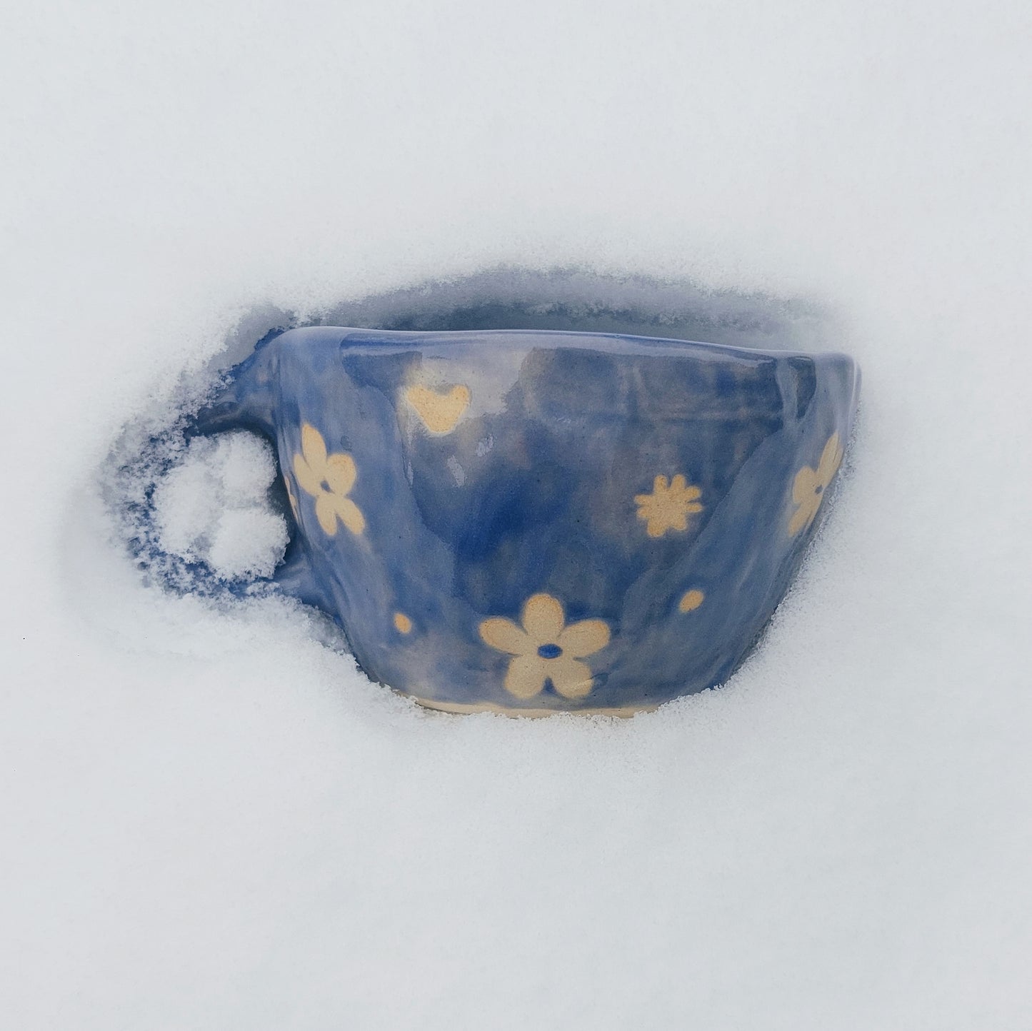 Pinched Mug - wax flowers