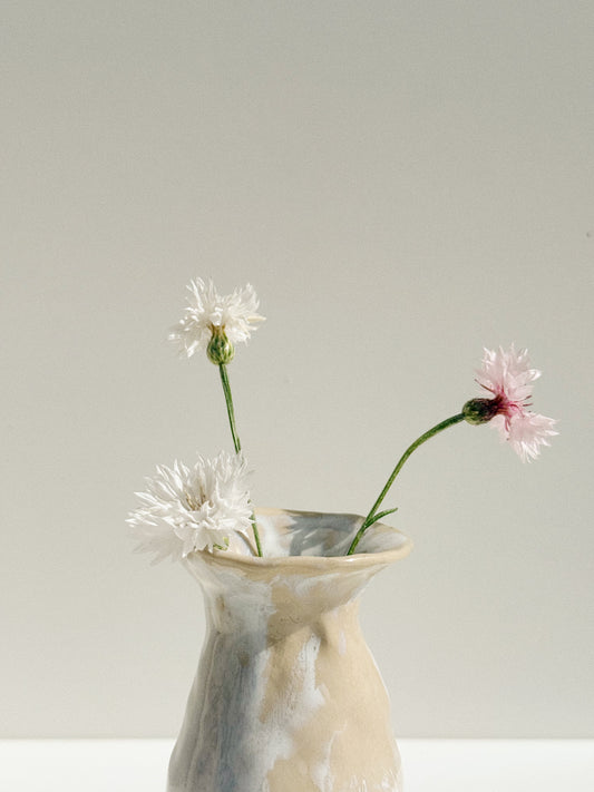 Vase pincé blanc